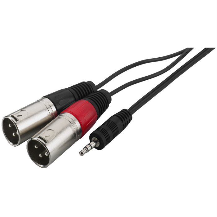 3,5mm jack - 2 x XLR han, 1 meter