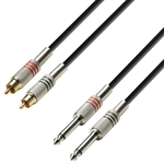 Jack-Phono kabel, 2 x mono, 1 meter