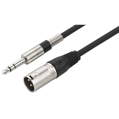 XLR han > 6,3mm Stereo Jack, 1 meter