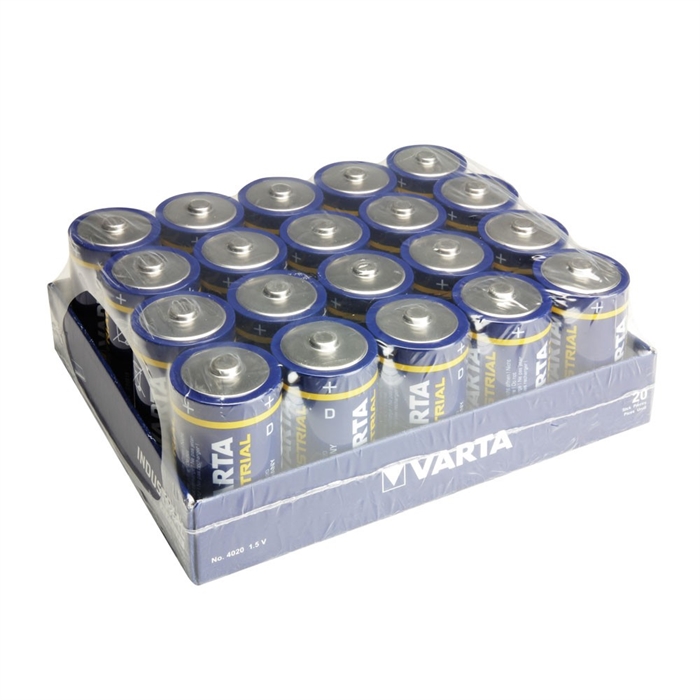 Batteri D, Varta Industrial 1,5volt, 20 stk.