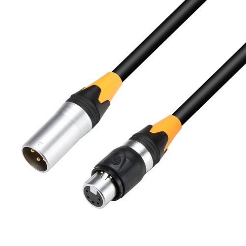 DMX adaptor XLR 3p han > 5p hun m. 20cm kabel IP65