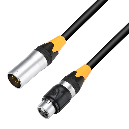DMX adaptor XLR 5p han > 3p hun m. 20cm kabel IP65