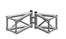 Truss 29 cm side, 4-kant, 2-way 45°-335°