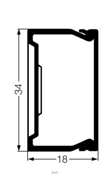 Kabelkanal komp. 18x34mm, Perlehvid