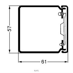 Kabelkanal komp. 57x61mm, Perlehvid