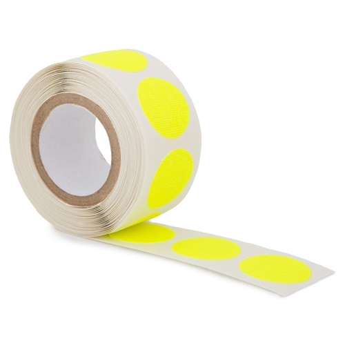 Glow Gaffatape DOTS, 19mm, 100 stk., Gul